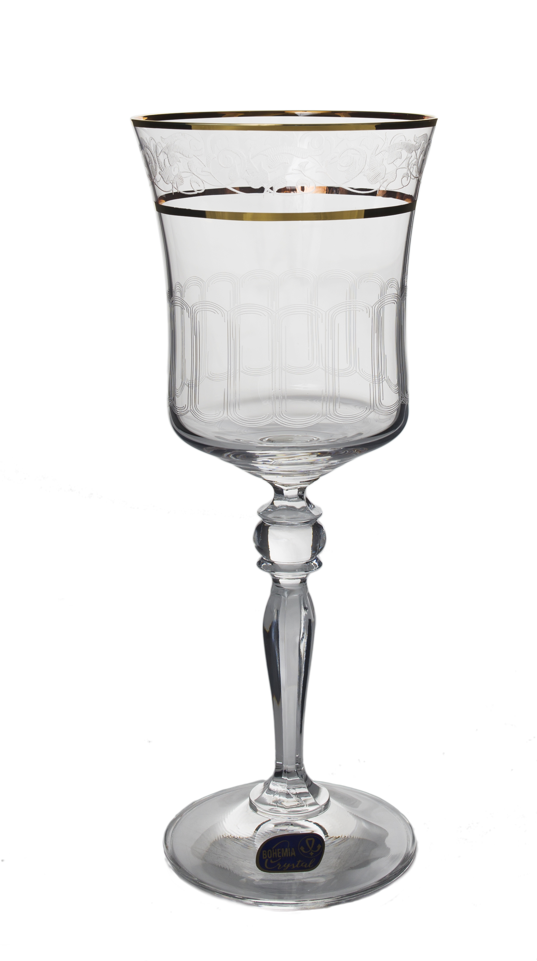 GRACE decor aur - Set 6 pahare sticla cristalina vin 250 ml