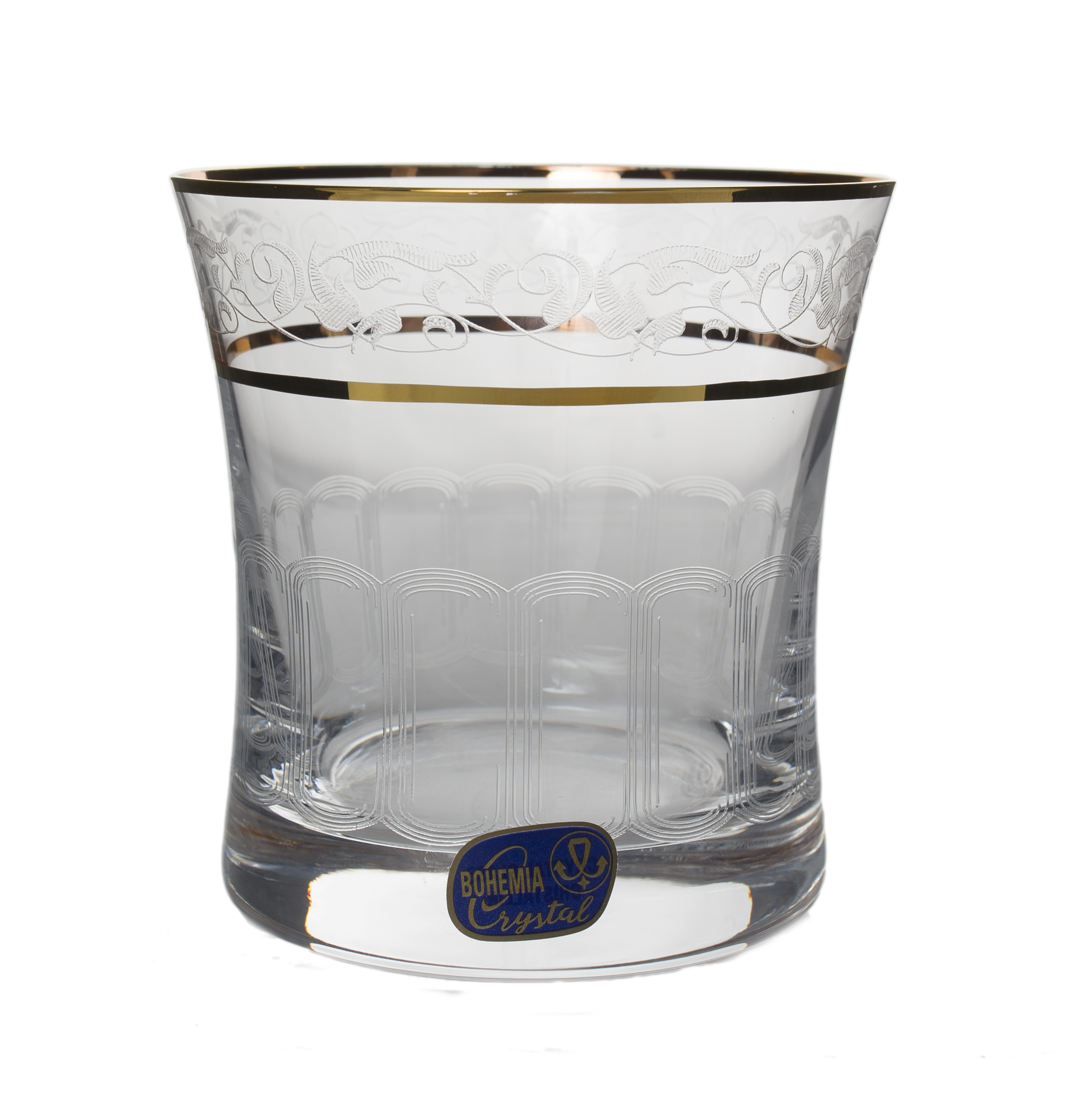 GRACE decor aur - Set 6 pahare sticla cristalina whisky 280 ml