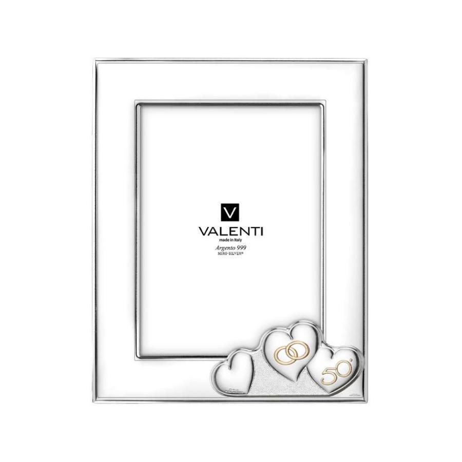 Rama Foto Argint "Inimi" 18×24 cm - cadou aniversare 50 Ani Casatorie