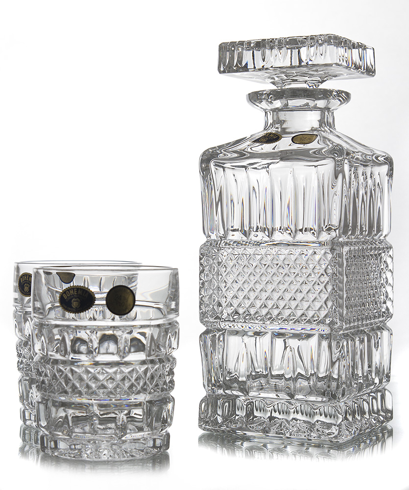 BRITTANY 7 piese whisky cristal (6 pahare + decanter)