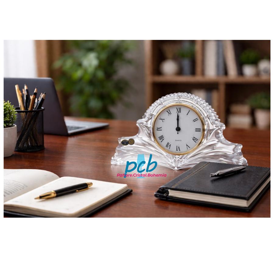 Ceas cristal Bohemia pentru semineu 27 cm