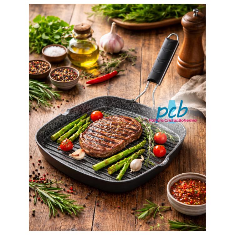 BACODA Grill inductie cu invelis antiaderent GRANIT 28*28 cm