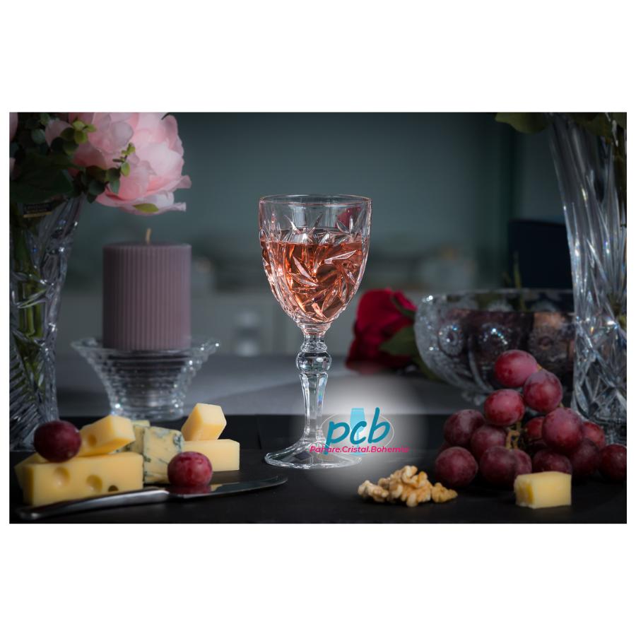 PINWHEEL Set 6 pahare cristal Bohemia vin 260 ml