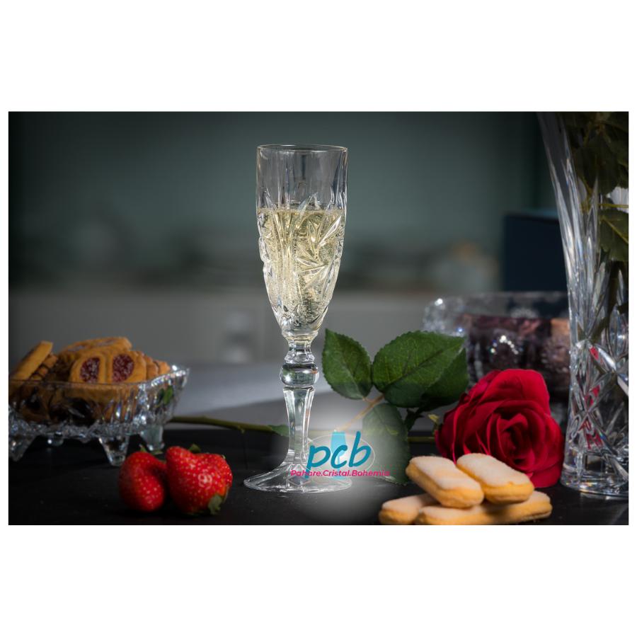 PINWHEEL Set 6 pahare cristal Bohemia sampanie 180 ml