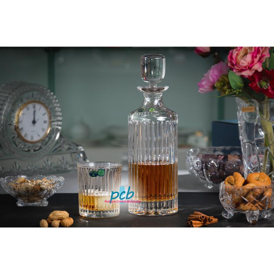 SKYLINE Set 7 piese cristal Bohemia whisky (6 pahare + decanter)