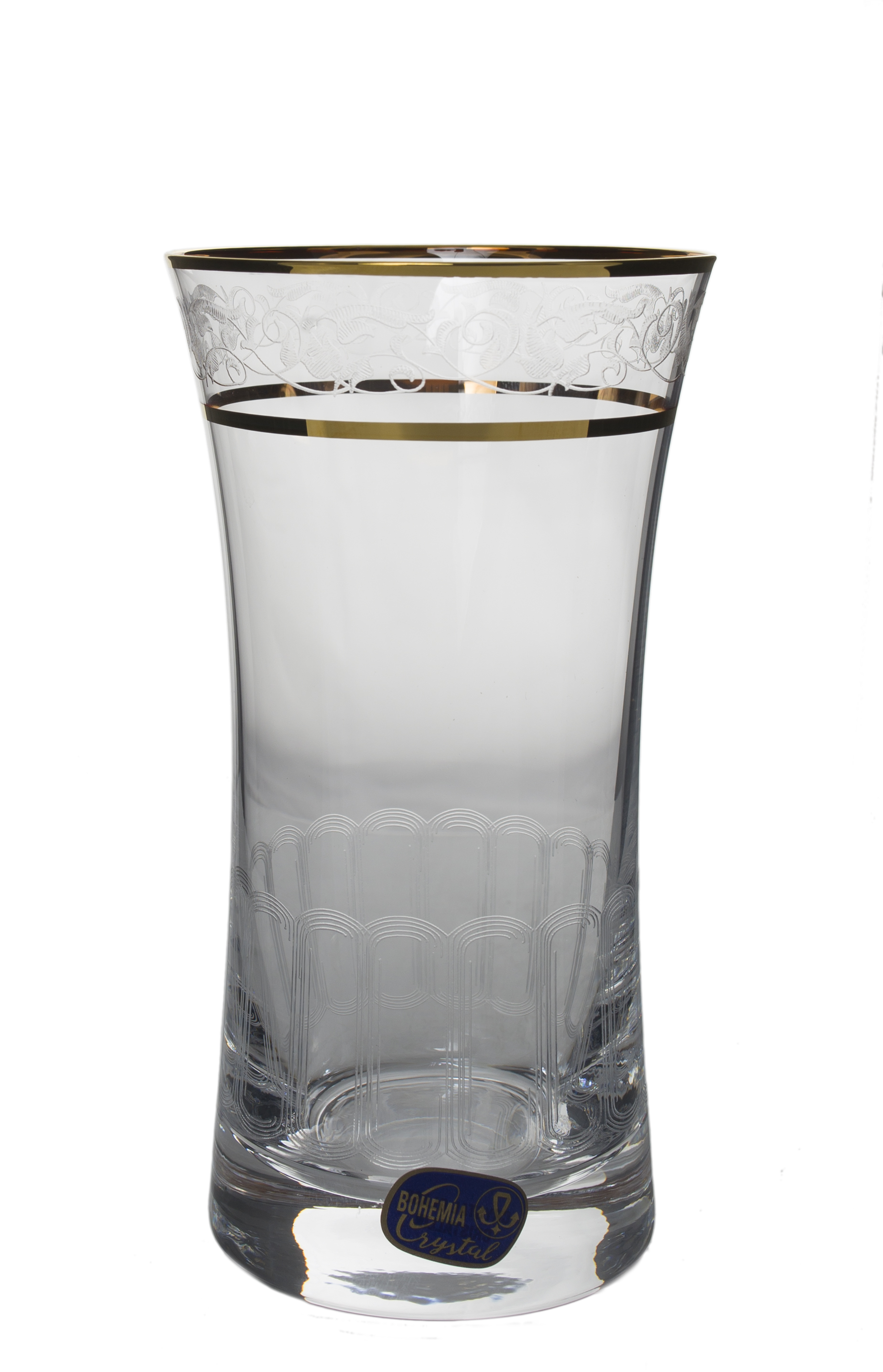 GRACE decor aur - Set 6 pahare sticla cristalina apa 340 ml