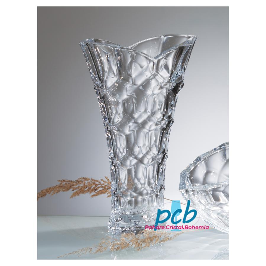 HONEY COMB – Vază evazată sticlă cristalină Bohemia, 35,5 cm