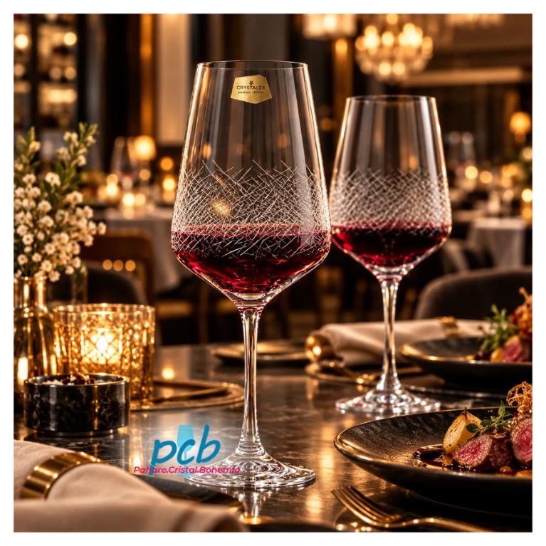 SANDRA FROZEN – Set 6 pahare de vin din sticlă cristalină Bohemia, 450 ml