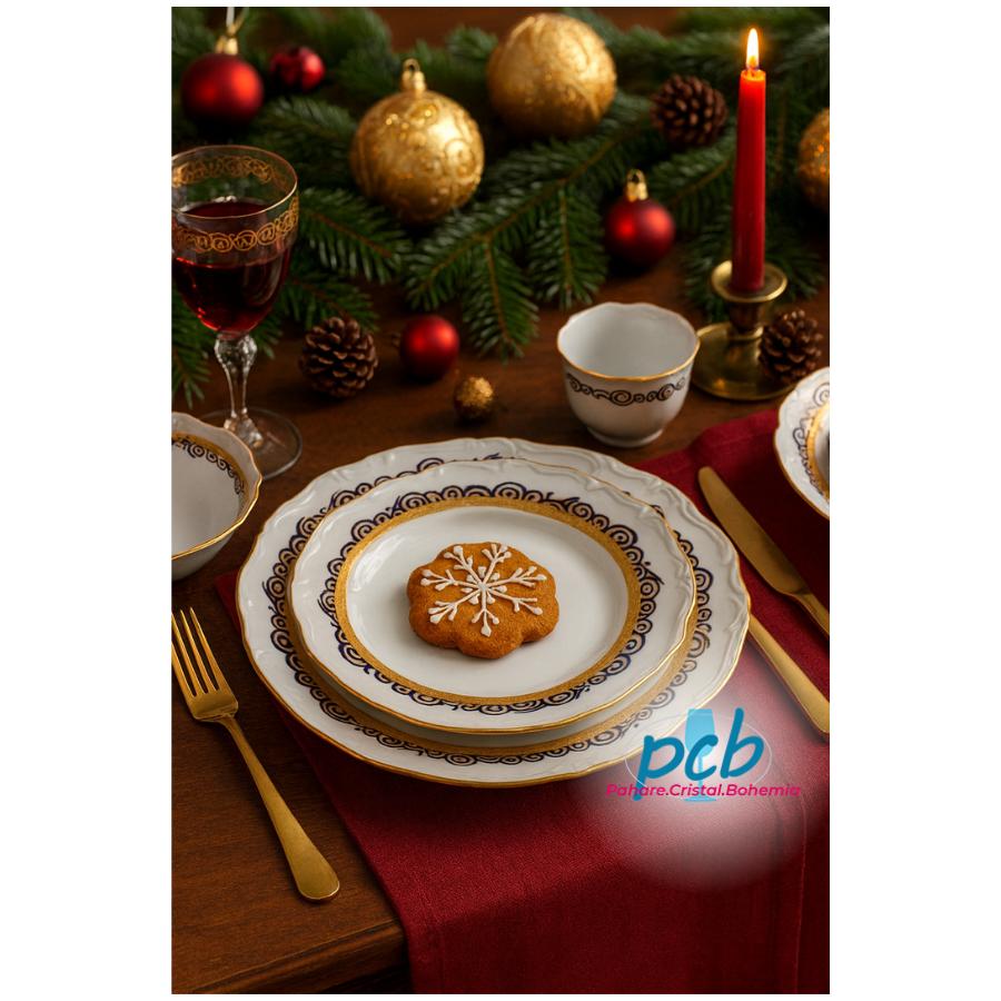 MARIE LOUISE decor Aur – Serviciu de masă porțelan Bohemia – 6 persoane (20 piese)