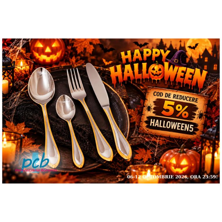NOVARA decor AUR – Set de tacâmuri inox 18/10 (6 persoane)