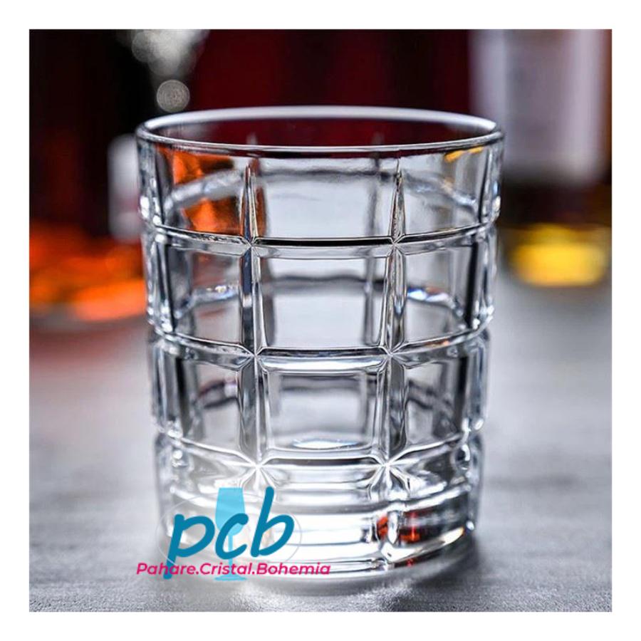 SQUARE Set 6 pahare whisky cristal Bohemia 320 ml