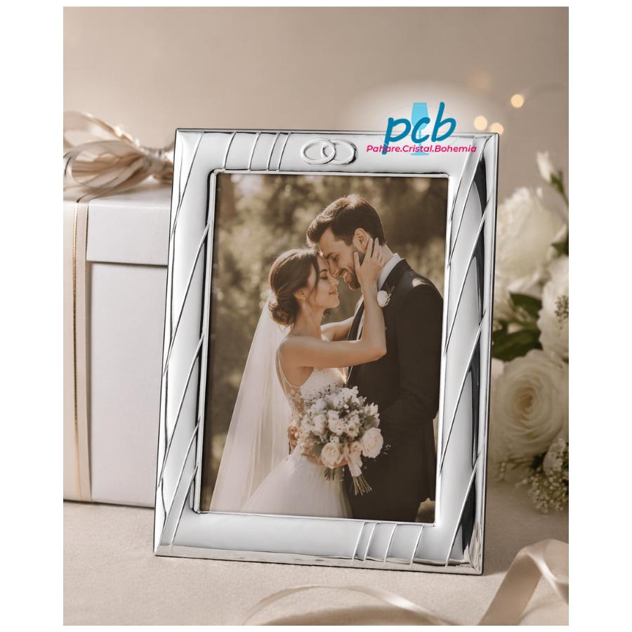 Rama Foto Argint "ROMA" 20x25 cm - verighete cadou Nunta