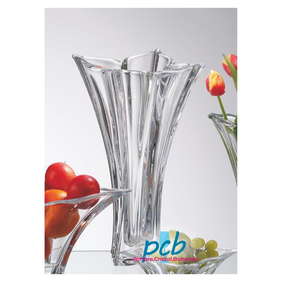 FLORALE – Vază evazată sticlă cristalină Bohemia, 36 cm