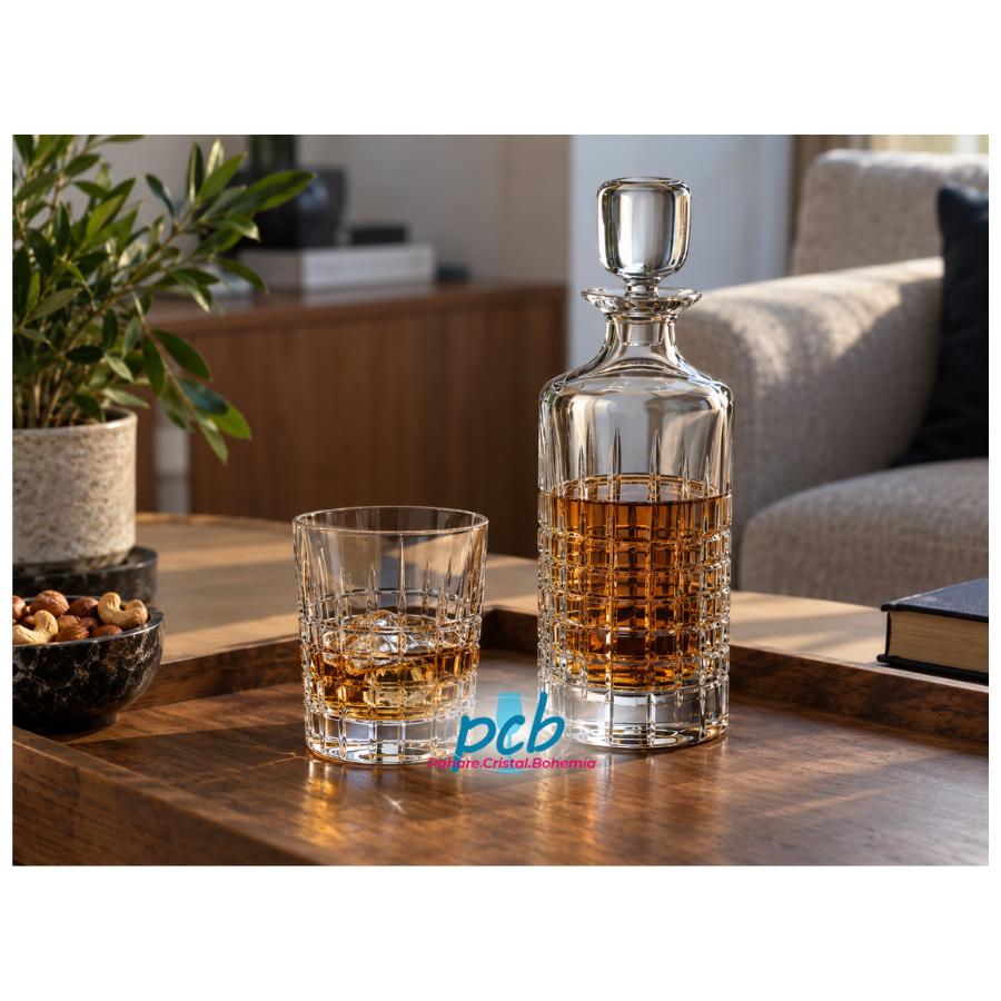 RICKY – Set de whisky din cristal Bohemia, 7 piese (6 pahare + decantor)