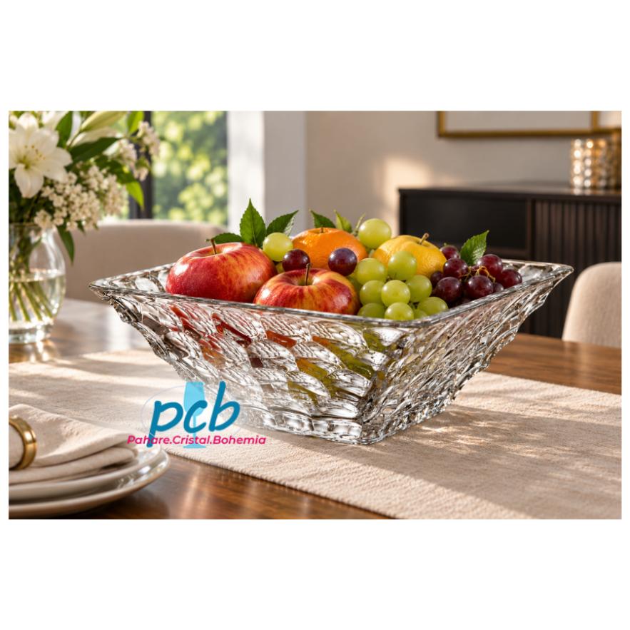 MARBLE – Bol din sticlă cristalină Bohemia, 26 cm