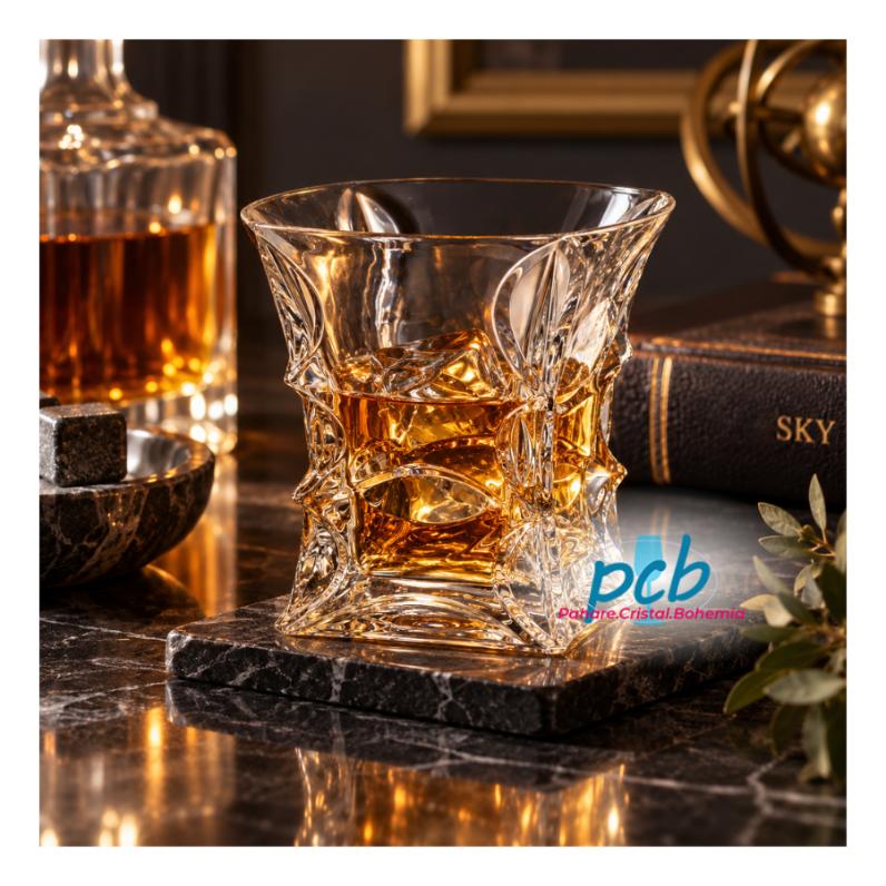 LADY – Set 6 pahare de whisky din cristal Bohemia, 240 ml