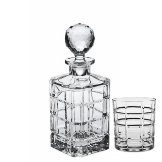 SQUARE Set 7 piese cristal whisky (6 pahare + decanter)