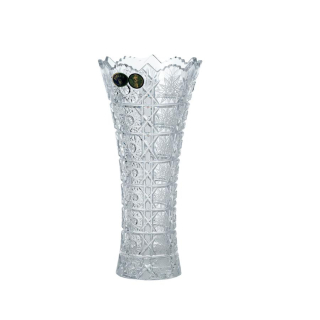 Vaza cristal evazata lucrata manual 20.5 cm